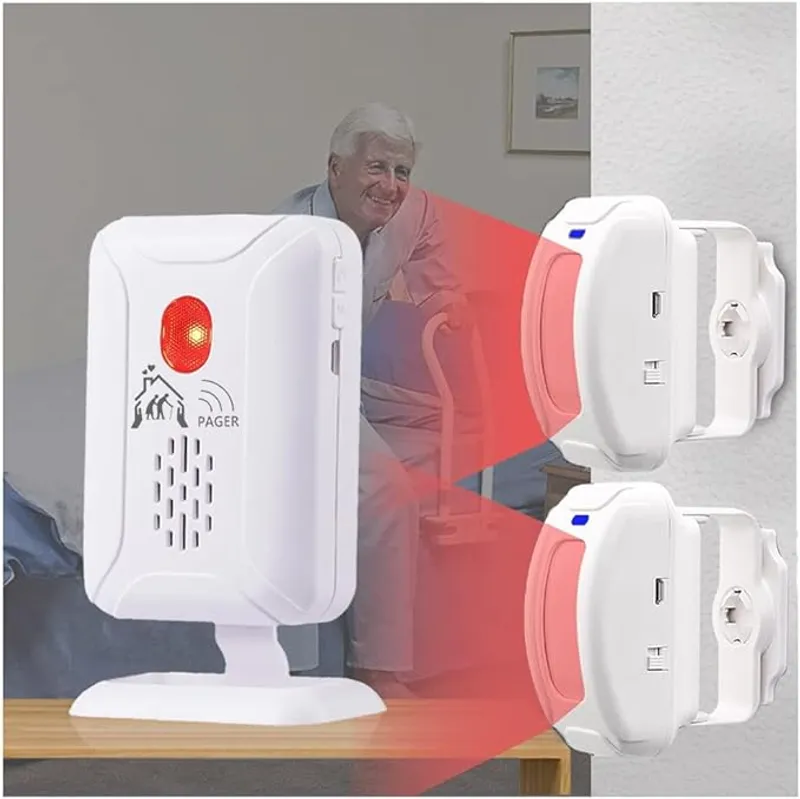 Upgrade Professional Bed Sensor Alarm and Fall Prevention for Elderly/Dementia and More,Caregiver Pager Motion Sensor with 5 Volume Level - Main Image