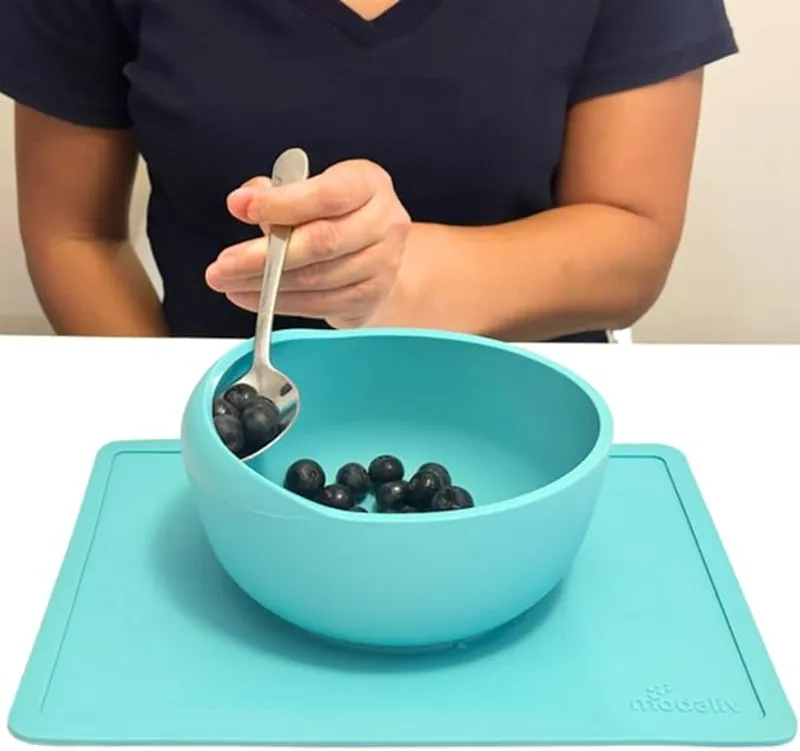 Modaliv 34oz Adult Scooper Bowl with Suction Base – Adaptive Silicone Placemat for Stroke Recovery, Elderly, or Disabled - Main Image