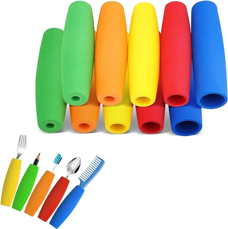 Foam Grip Tubing, Foam Tubes Grip Aid for Utensils, Adaptive Utensil Cutlery Padding Grip Handle for Disabled, Elderly, Arthritic and Handicapped (Arc Shaped) - Easy to Use Grip Aids - Main Image