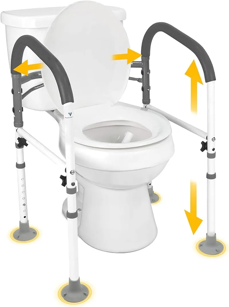 Vaunn Medical Deluxe Adjustable and Foldable Toilet Safety Frame - Key Benefit or Feature - Main Image