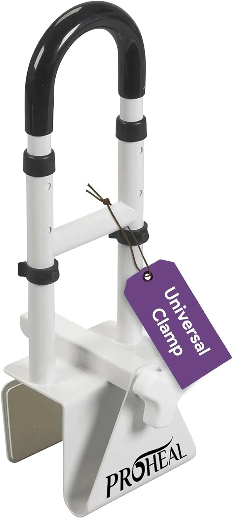 Adjustable Bathtub Grab Bar for Seniors and Fall Risk Patients - Safety Handle Rail for Fall Prevention - Universal Clamp On Bar - Main Image