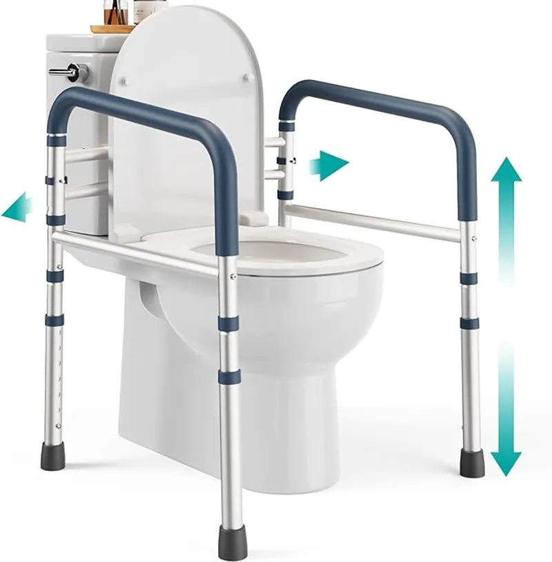 PELEGON Toilet Safety Rails (350 lb) - Adjustable Toilet Safety Frame & Rails - Main Image