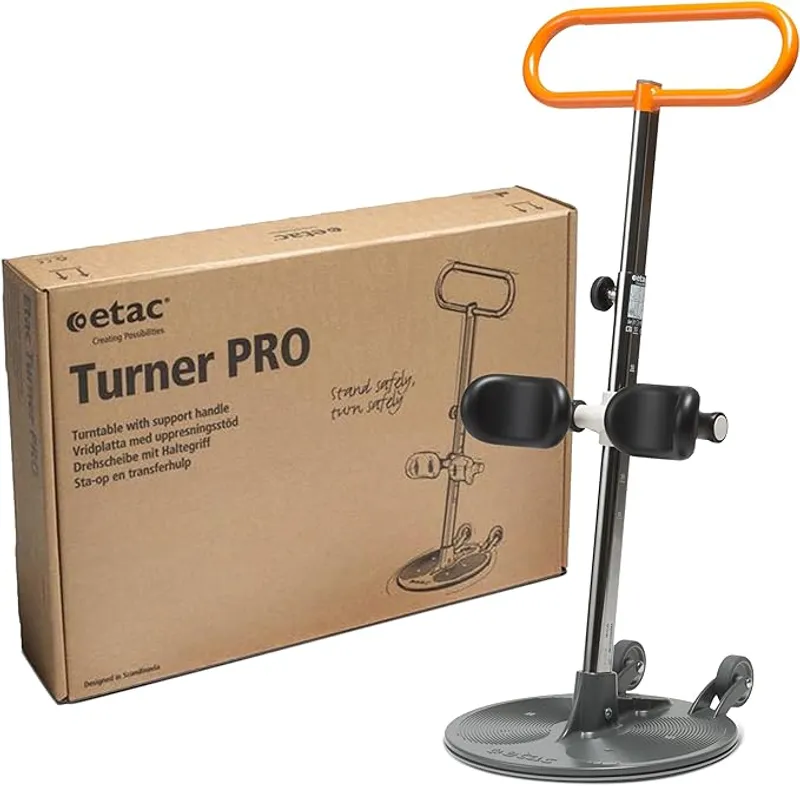 Etac Turner PRO Patient Transfer Aid - Sit to Stand Lift for Elderly with High Safe Working Load (440 lbs) - Patient Lift and Mobility Assist for Safer Transfers with Platform Disc & Anti-Slip Bottom - Main Image