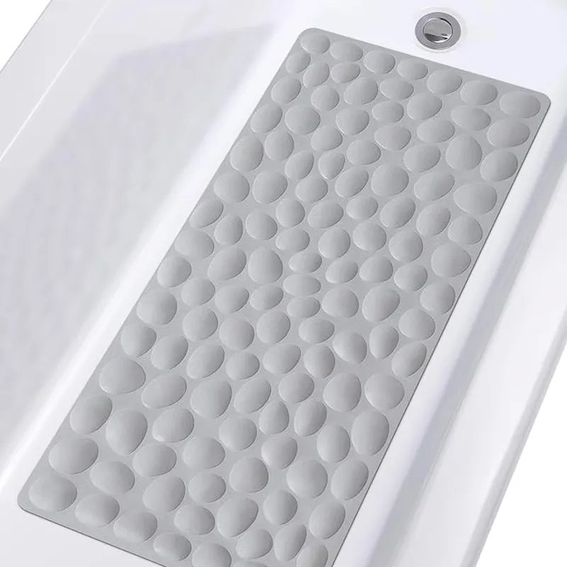 Non-Slip Bathtub Mat OTHWAY Soft Rubber Bathroom Bathmat with Strong Suction Cups (Grey) - Perfect Anti Slip Solution - Main Image