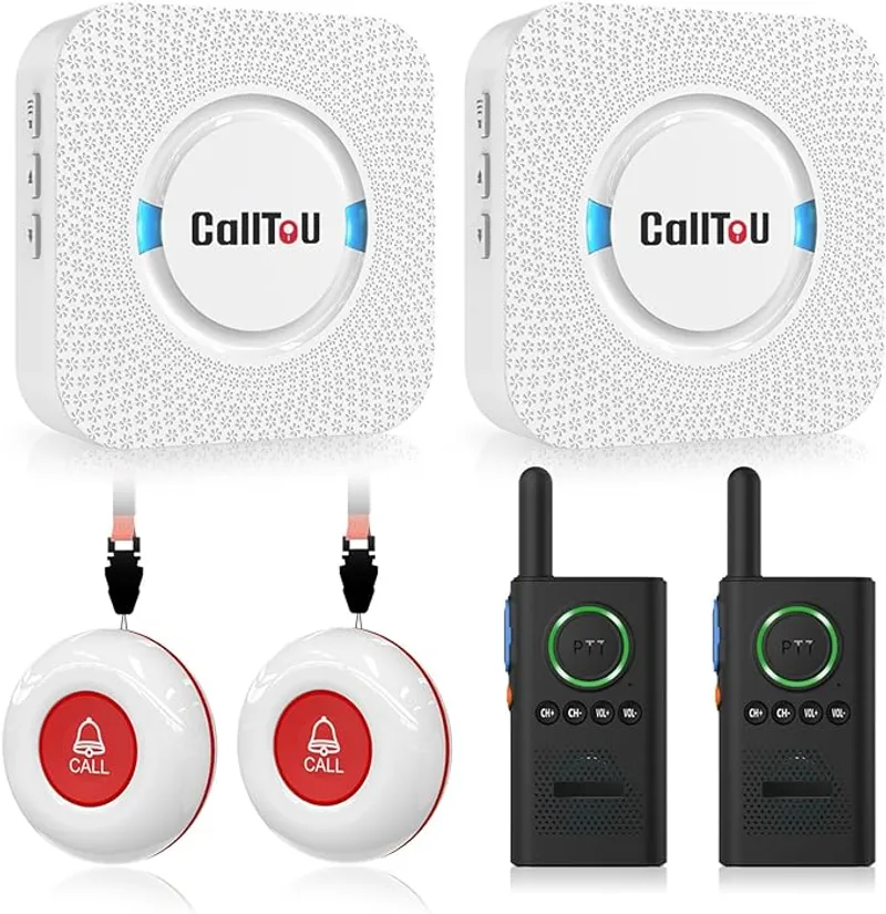CallToU Caregiver Pager Wireless Alert Button Home Intercom System Long Range 2 Way Radio for Elderly/Patient/Pregnant/Home/Office - Main Image
