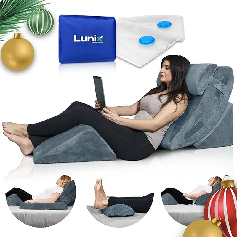 Lunix 4pcs Orthopedic Bed Wedge Pillow Set - Post-Surgery Pain Relief and Support - Main Image
