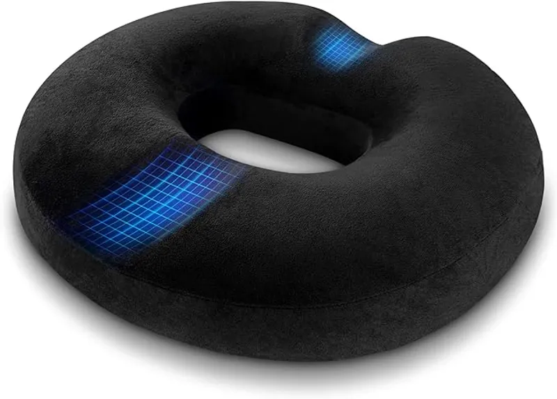 HOMCA Donut Pillow for Tailbone Pain, Hemorrhoid Pillows for Sitting After Surgery, Memory Foam Coccyx Cushion for Postpartum Pregnancy, Car Seat Office Chair Cushion for Pressure Relief - Premium Memory Foam Seat Cushion - Main Image