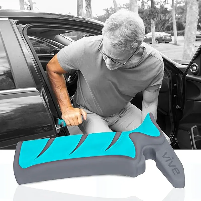 Vive Car Handle Assist for Elderly - Scratch Proof Latch - Auto Grab Bar Cane Support Aid - Standing Mobility Safety Tip to Help Get Out - Portable Assistive Device for Seniors, Handicapped - Main Image