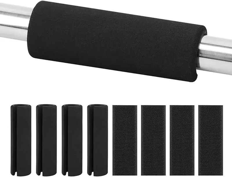 4 Pcs Shock Handle Grips with Hook and Loop Tape Foam Grips Wrap Tube Pad Buffer Handle Covers for Fitness Home Garden Bicycle Exercise Equipment Strollers Handlebar Replacement - Comfortable Grip - Main Image