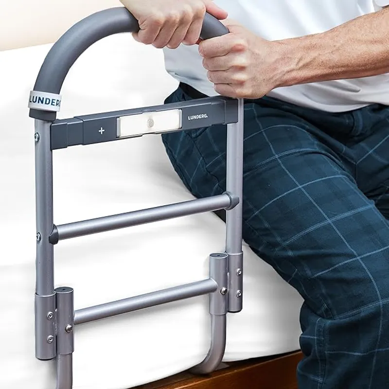 Lunderg Bed Assist Rail for Seniors with Motion-Activated Light & Non-Slip Grab Bar - Easy to Install Bed Rails for Elderly Adults Safety & Post-Surgery - Main Image