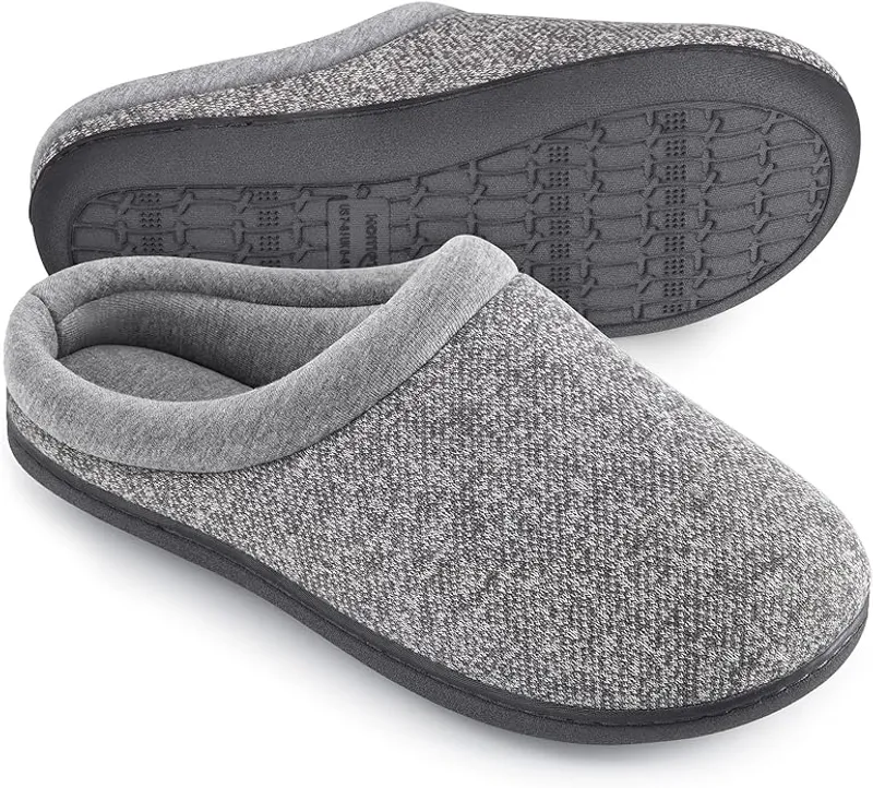 HomeTop Women's Knit Memory Foam Slippers Warm Soft House Shoes with Anti-slip Sole - Main Image